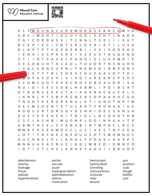 Free Wound Care Word Find