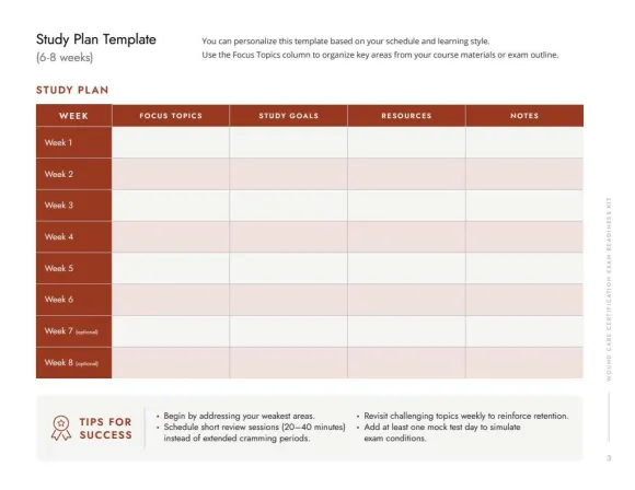Study Plan Screenshot